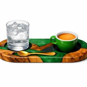 Epoxy Resin Coffee Tray Green