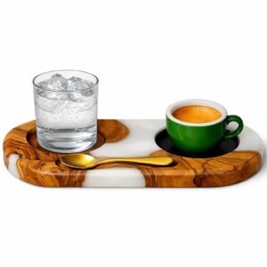 Epoxy Resin Coffee Tray White