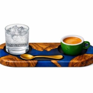 Epoxy Resin Coffee Tray Blue
