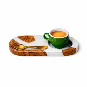 Epoxy Resin Coffee Tray Small White