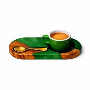 Epoxy Resin Coffee Tray Small Green